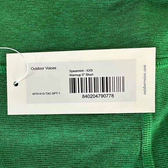 NWT Outdoor Voices Warmup 5" Short in Spearmint XXS - Picture 2 of 5